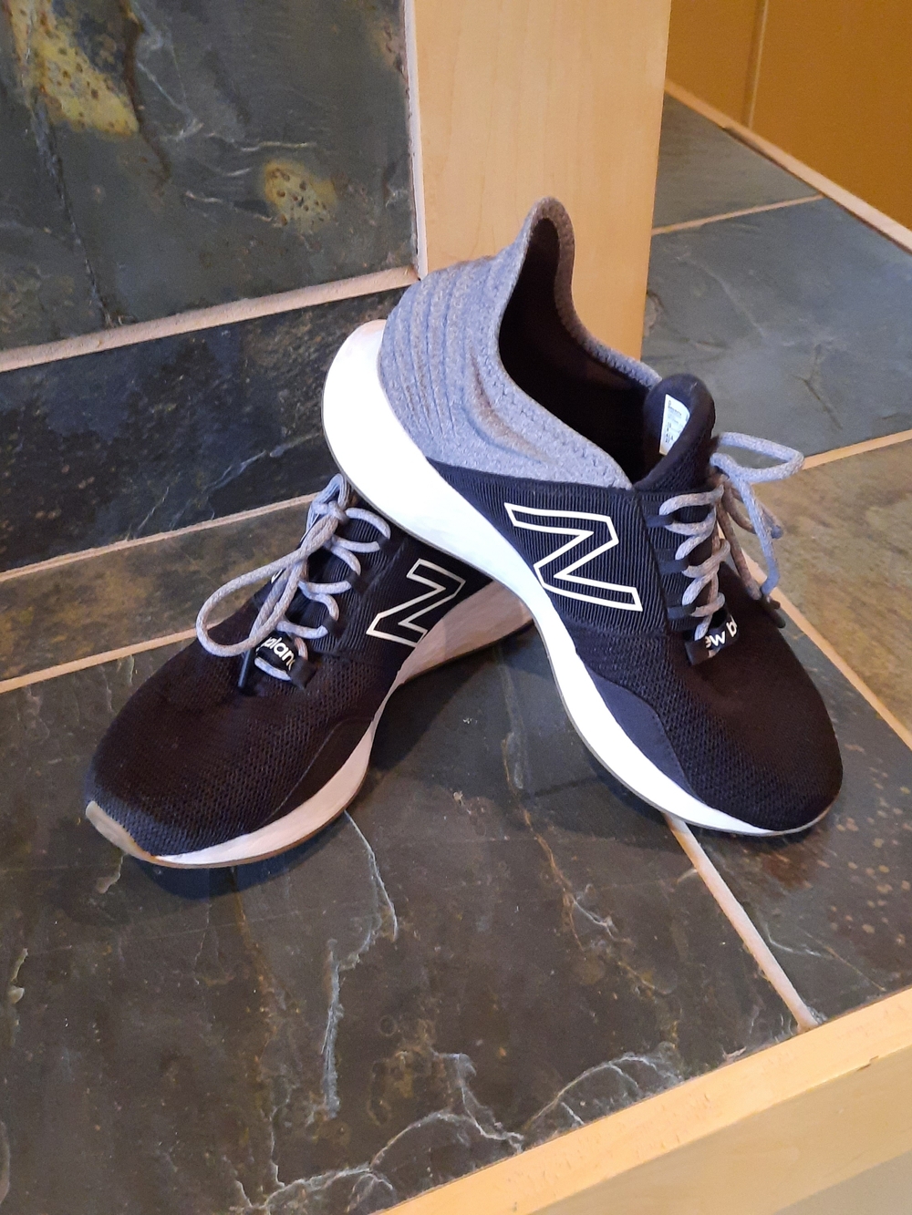 New Balance Black & Gray Slip-On Sneakers